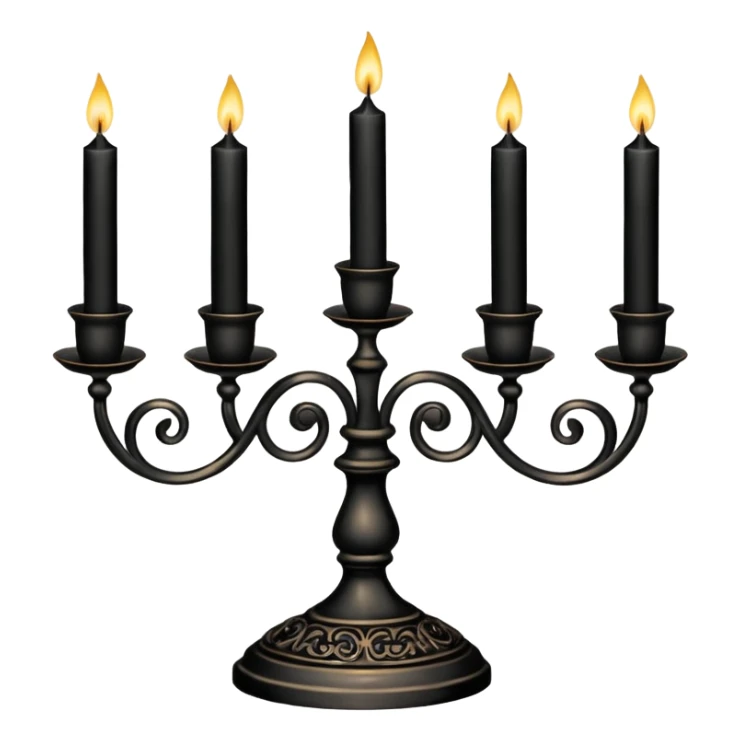 Black vintage candle holder for 5 candles sticker