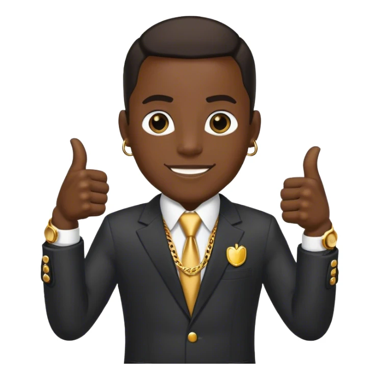 double thumbs up gangster dripped out black joe biden  sticker