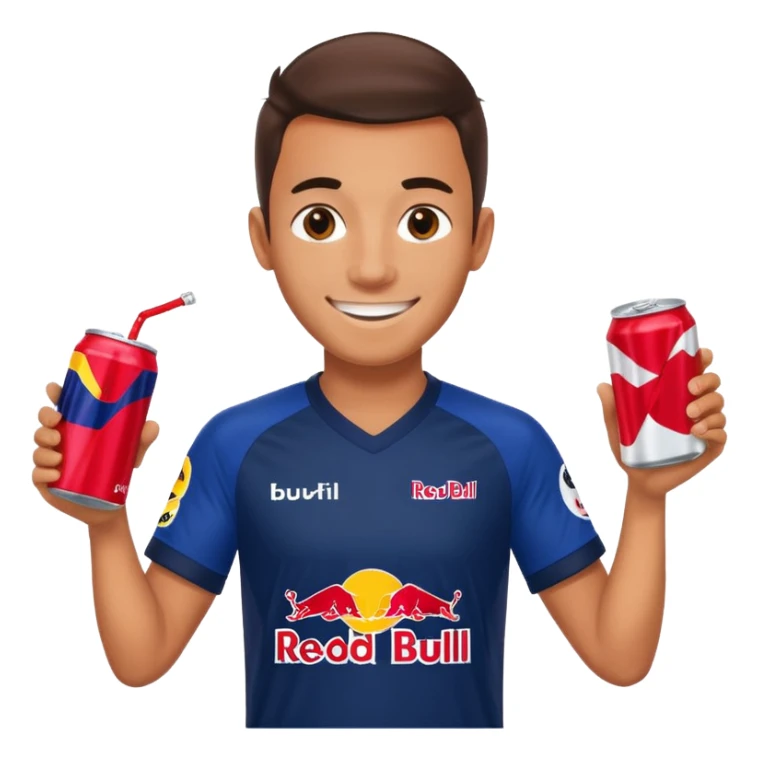 Red bull energy drink imogi for soccer players sticker