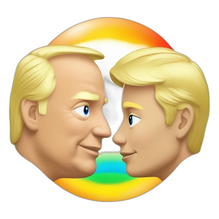 trump-and-putin-kissing,-lgbtq+ friendly, positivity, inclusiveness sticker