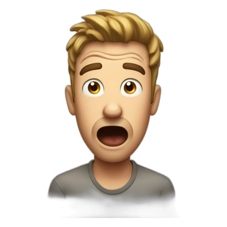 men with hand on his head with amazed reaction shocked sticker