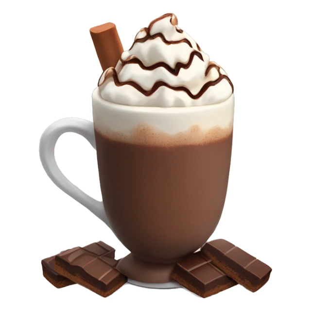 hot chocolate with cream marshmallows and chocolate on top sticker