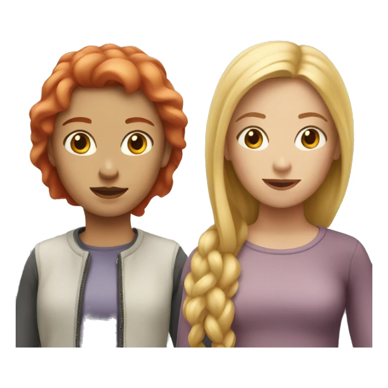 blonde girl and red-headed girl sticker