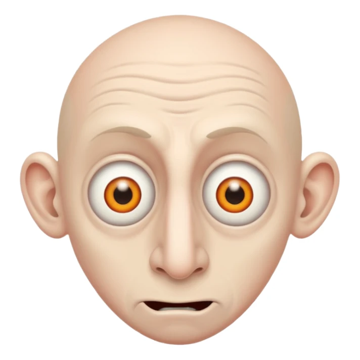 Man with crazy eyes and big nose sticker