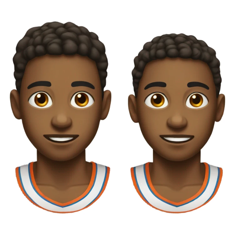 Teen twin boys basketball sticker
