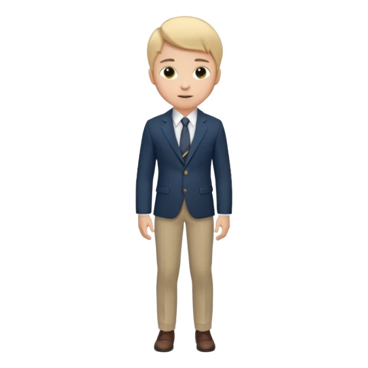 Young man, tailored trousers, a crisp button-down shirt, a blazer, and tie

 sticker