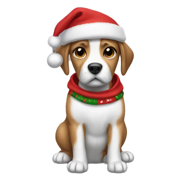 Dog wearing  christmas hoodie sticker