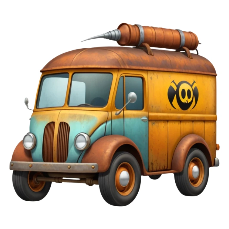 Ron’s Professional exterminator’s antique tall moving van hot rod (bug shaped) sticker