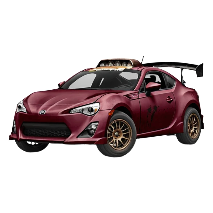 Distressed rusty old Extended wheelbase 2013 scion fr-s dark black cherry 4wd monster Baja dessert stadium racer  sticker
