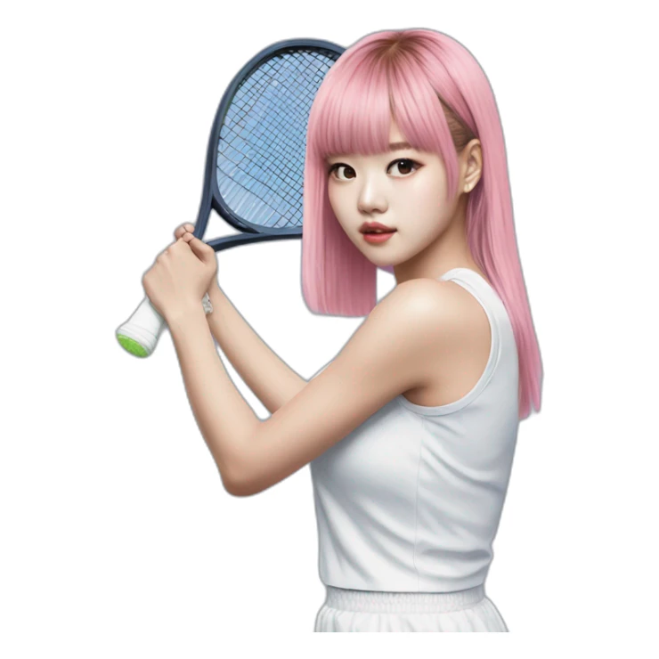 lalisa from blackpink playing tennis sticker