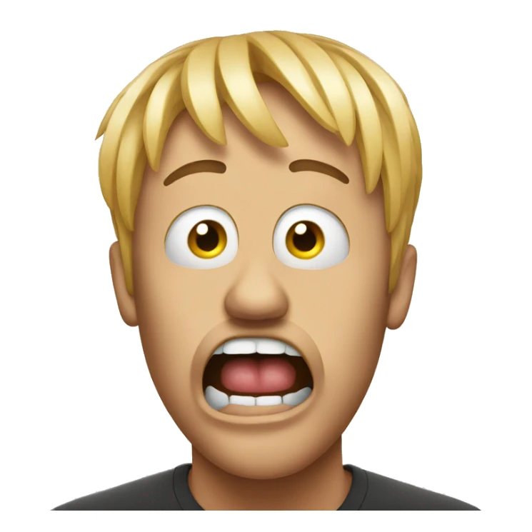 Shocked emoji with nails covering mouth sticker