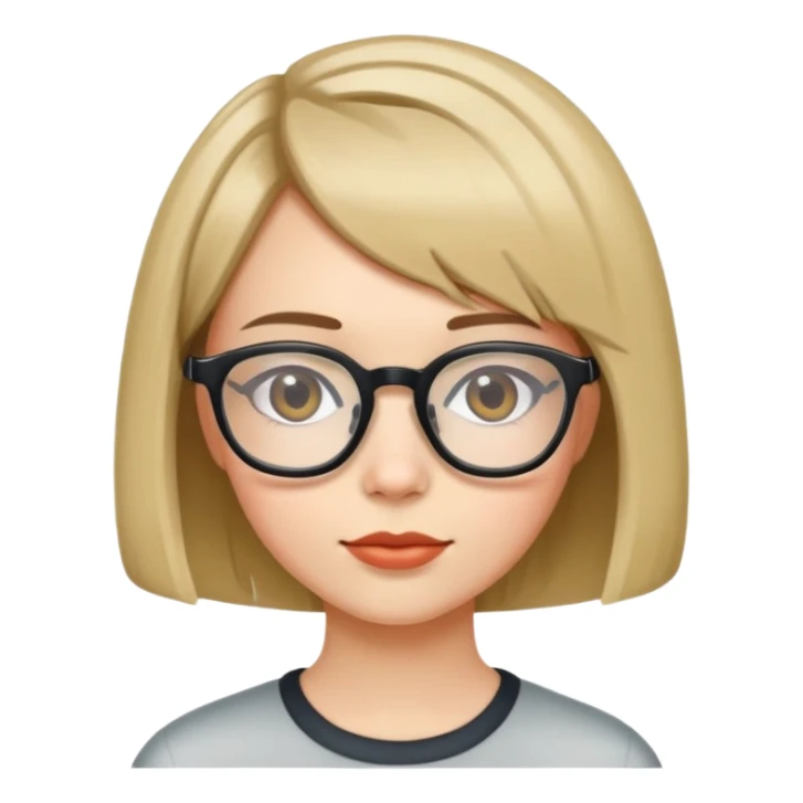 Girl with glasses and bob haircut sticker