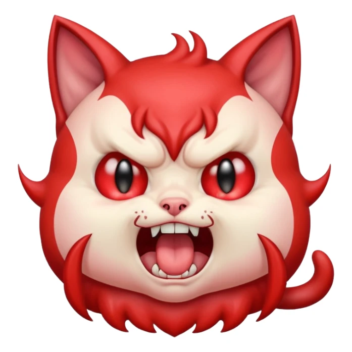  angry rage screaming loudly cryjng emoticon kawaii kitten devil very angryugldemenyed hideous  sticker