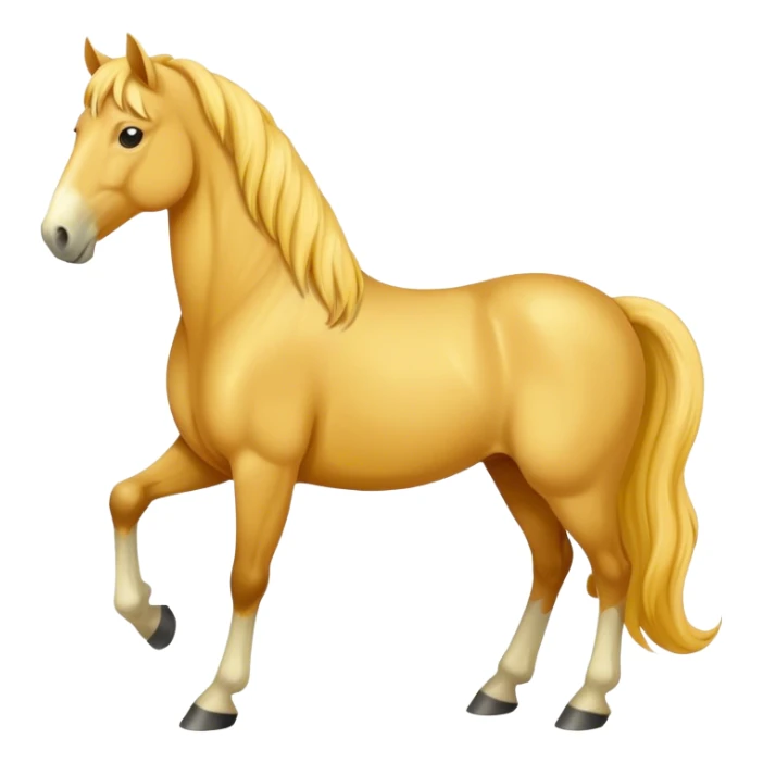 A standing yellow mature horse sticker