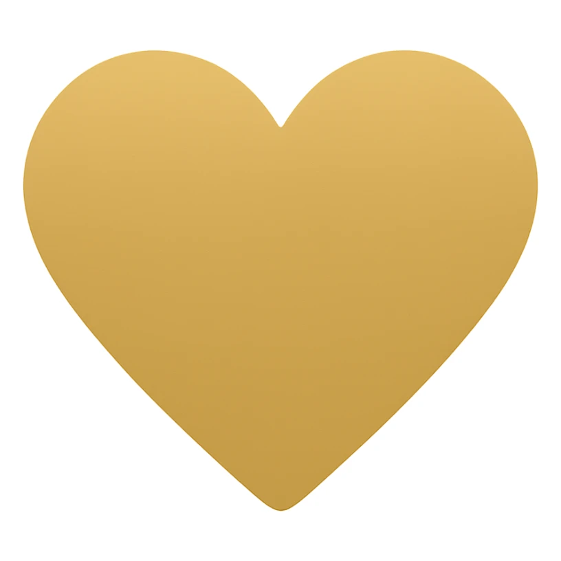 heart icon in gold color #c89f49, clean, simple, no text sticker