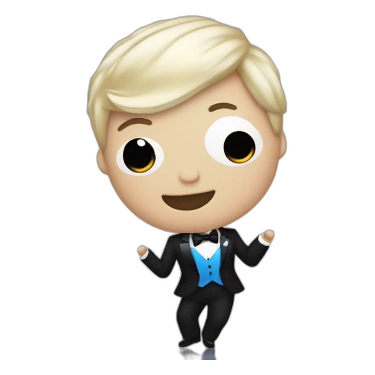 PSY dancing Gangnam Style in a blue and black tuxedo sticker