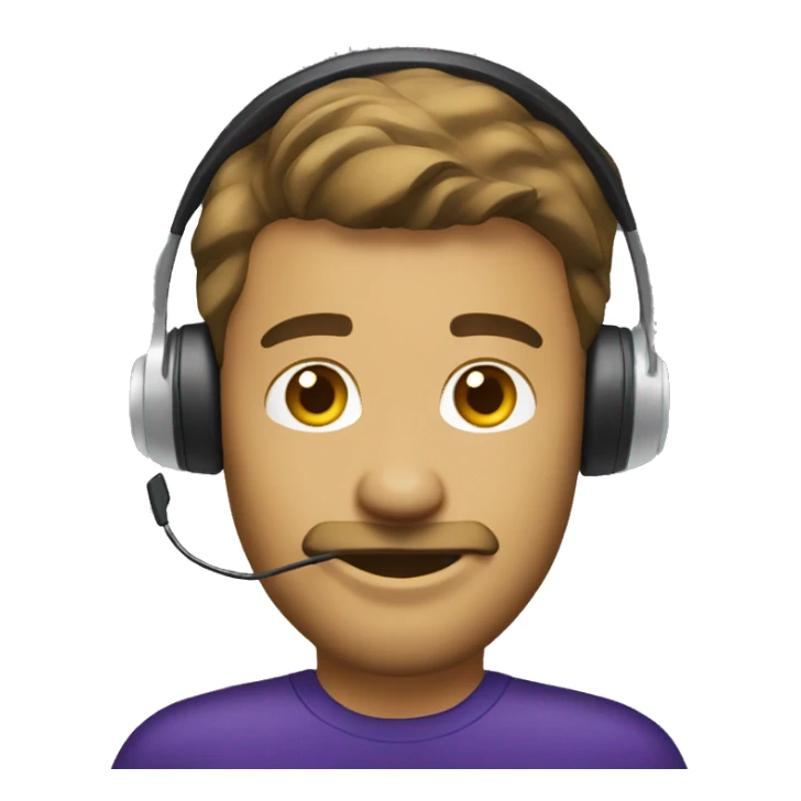 customer service white male with headset wearing lsu shirt sticker