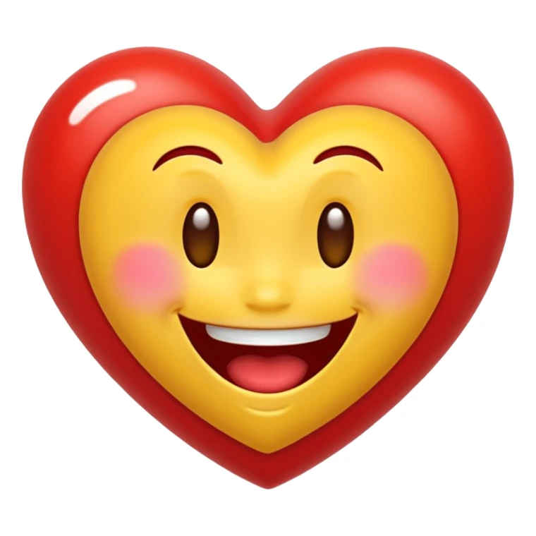 Red heart around laughing emoji sticker