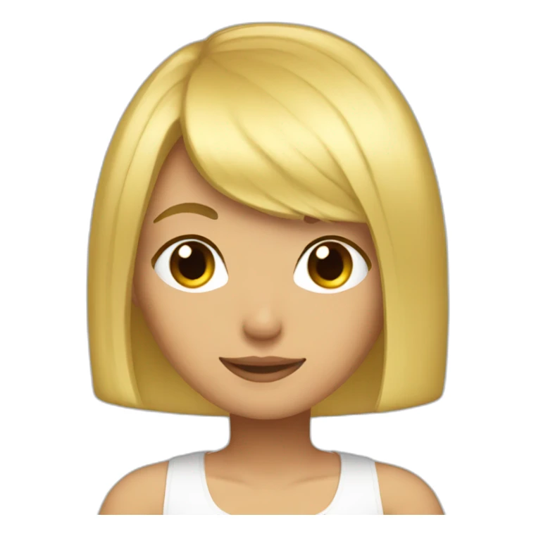 Blonde bangs bob hair gamer girl sticker