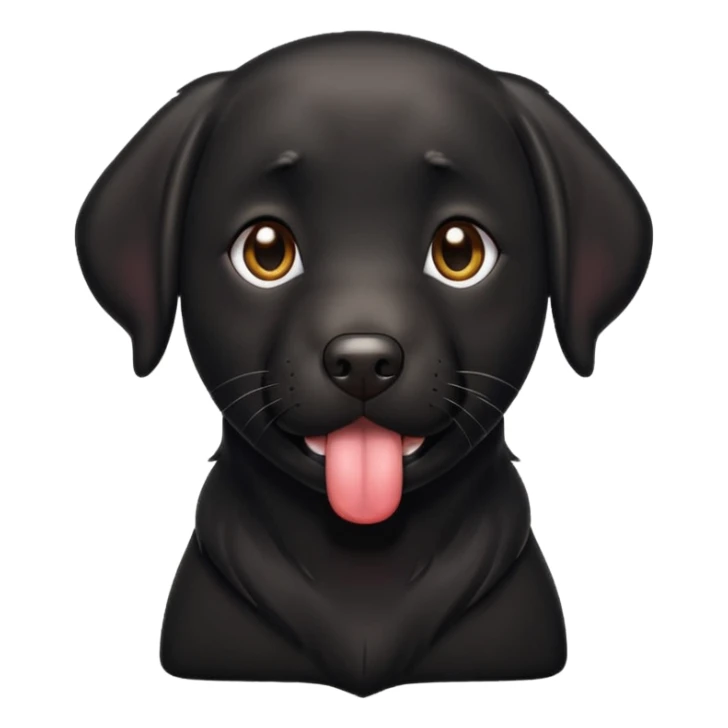 Black lab with white chest and tongue out sticker