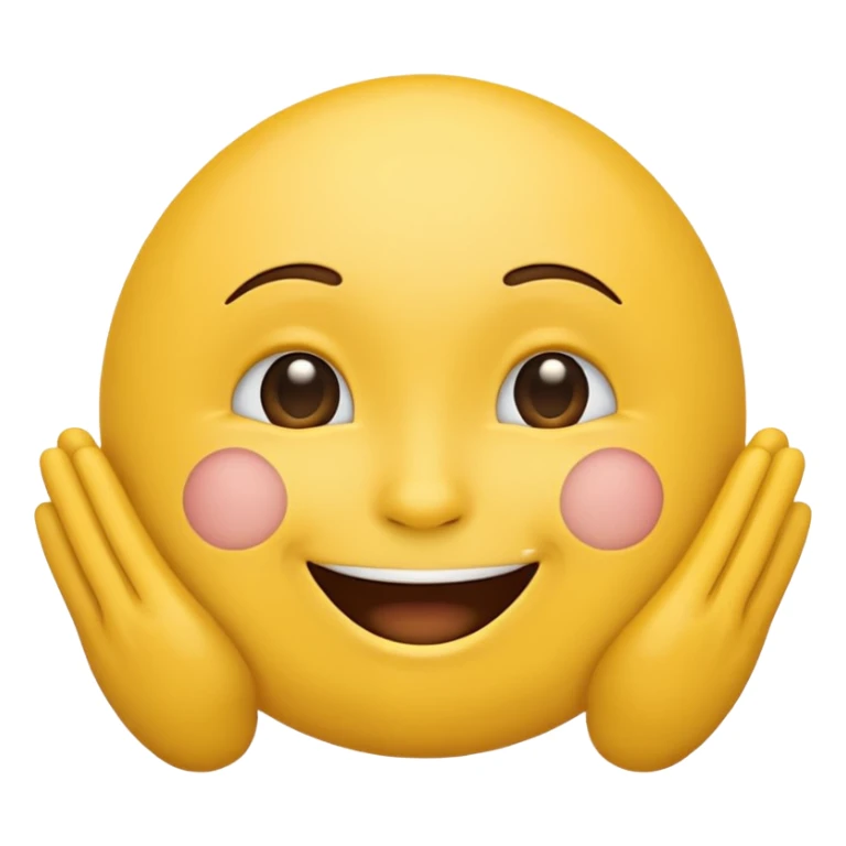 Happy emoji with hands on side of face  sticker