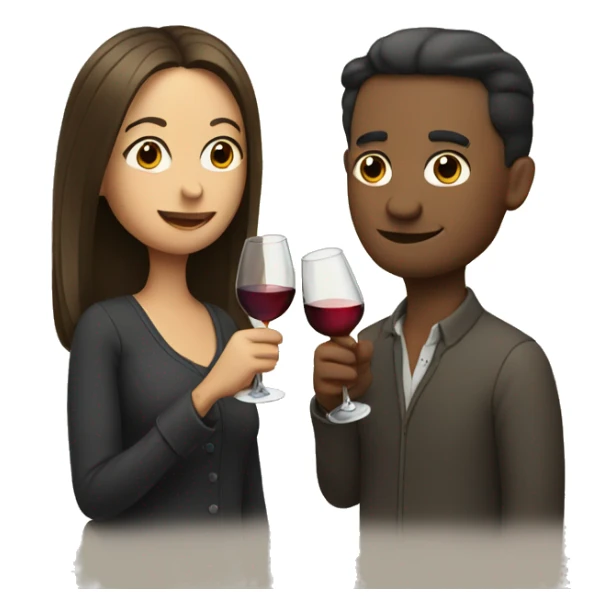 man and woman drinking wine sticker