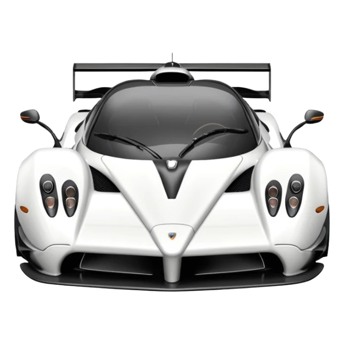 Pagani Zonda Cinque white detailed front view car sticker