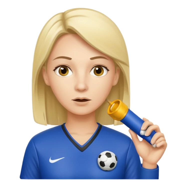 female soccer coach with a whistle sticker