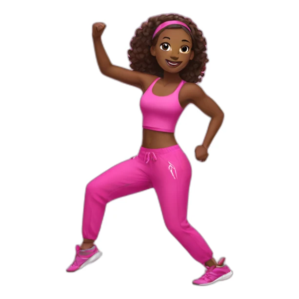 pink zumba girl sticker