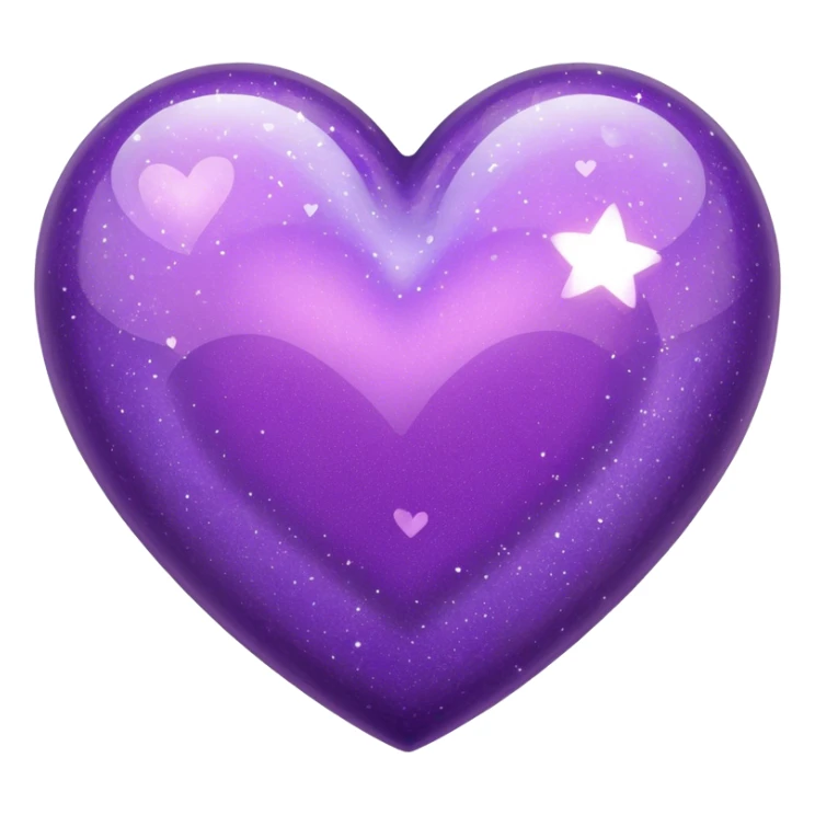 Glitter glass Purple Heart sticker