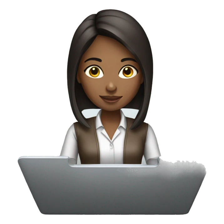 Brunette girl working online sticker