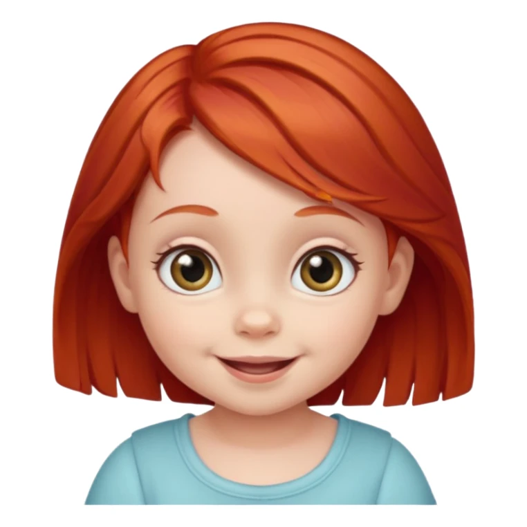 red hair baby girl big eyes sticker