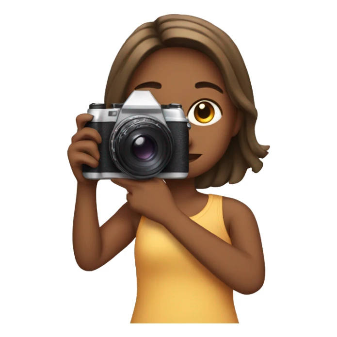 The girl is holding the camera sticker