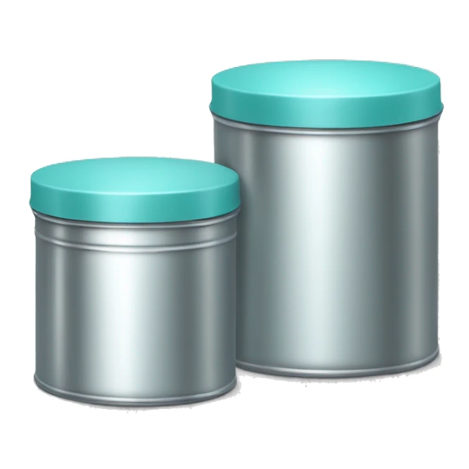 Realistic silver metallic and tiffany blue canister.  sticker
