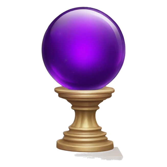 purple glass crystal ball on a pedestal sticker