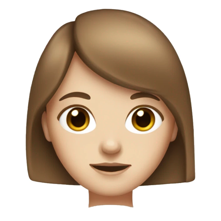 White girl with brown hair, bangs, and freckles sticker