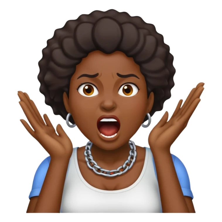 Black women with two hands on her neck yelling sticker