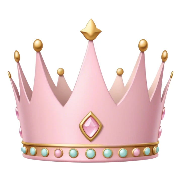 White and pastel pink crown sticker