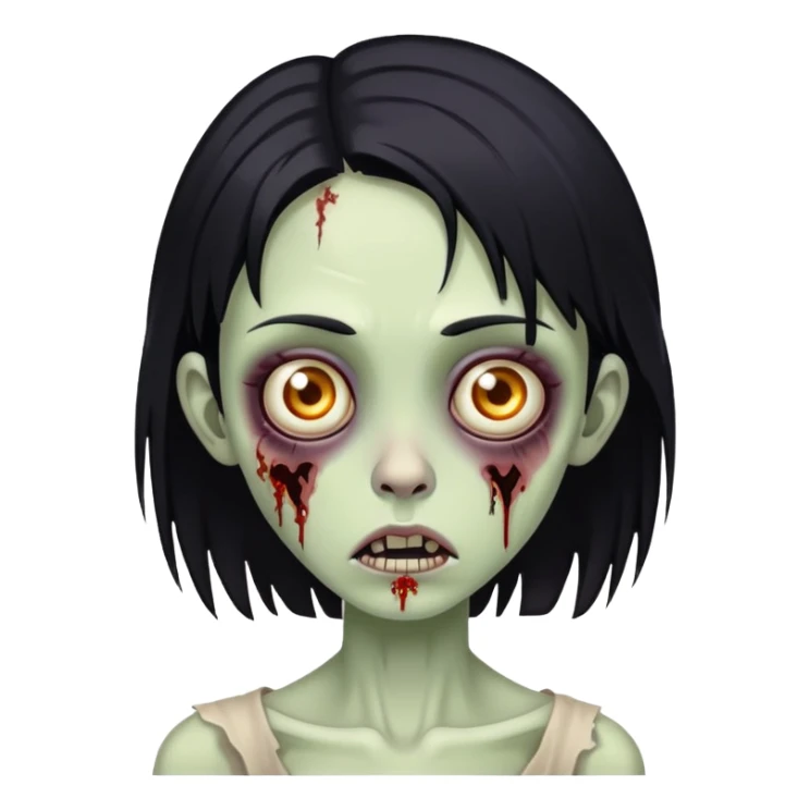 girl zombie whit black hair emoni sticker