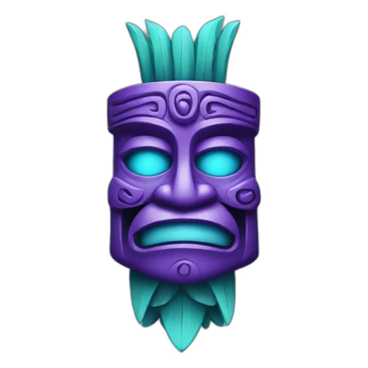 purple and cyan tiki god alcohol sticker
