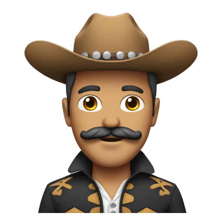 Cowboy with a mustache white skin mexican sticker