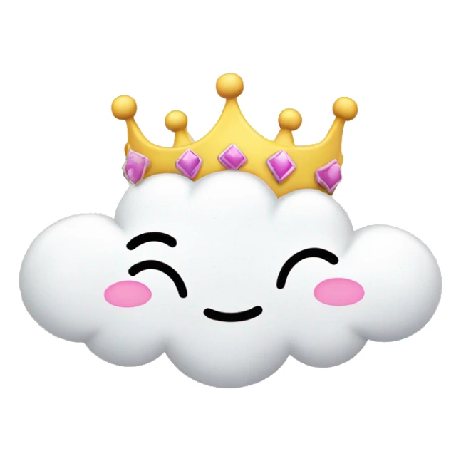 White cloud with wearing pink crown with the word DREAM in the middle sticker