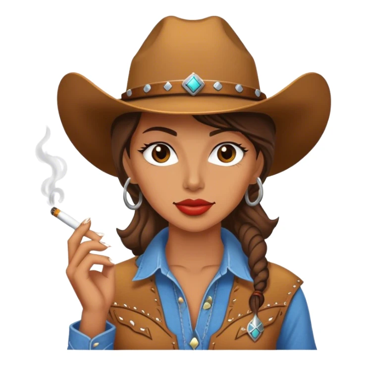 Cowgirl with a cigarette sticker