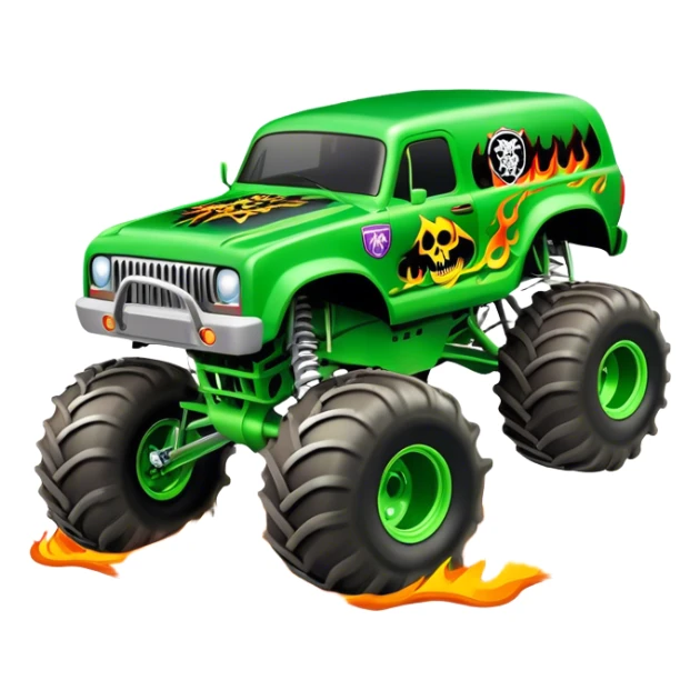 Grave Digger - Monster Jam (Model Year: 2022) (Iconic colour: Green with flames) sticker
