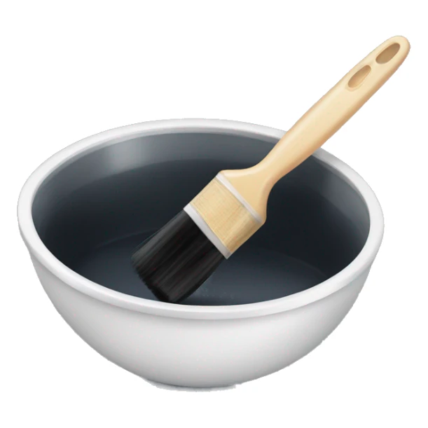 Empty hair dye bowl and brush sticker