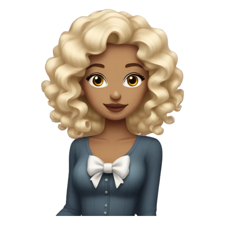 blonde girl bombshell curls winter cute wearing channel bow  sticker