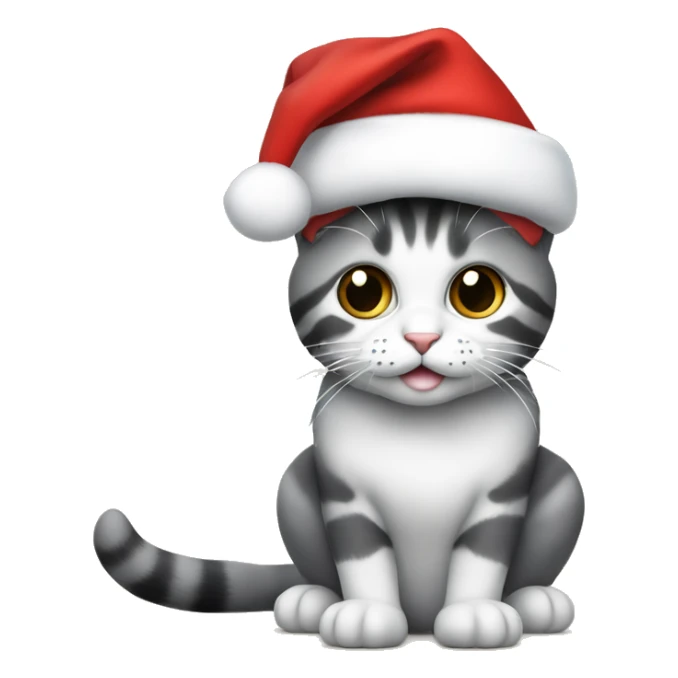 Um gato com chapéu de natal  sticker