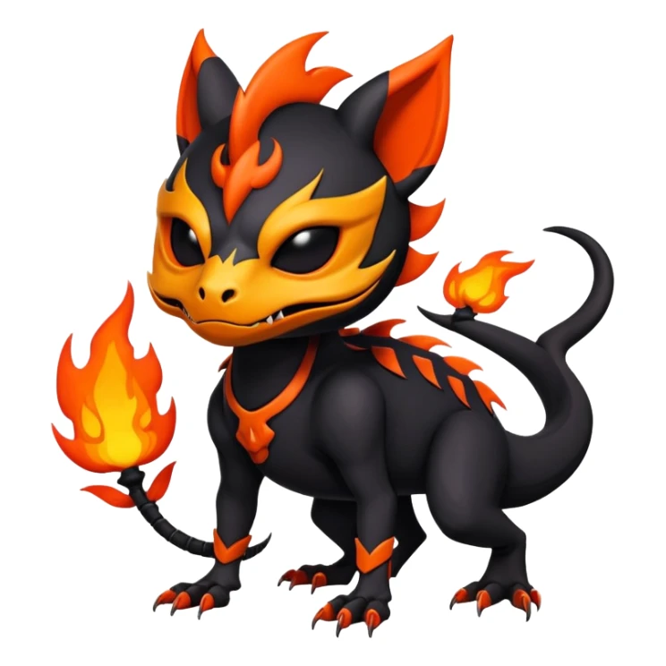 Salandit-Noibat-Litten-Hybrid with a skull-mask (Full body) sticker
