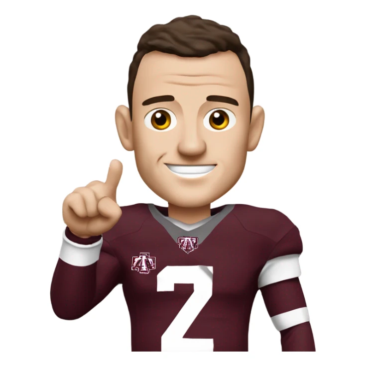 Johnny manziel in a Texas a&m maroon uniform holding up one thumb  sticker