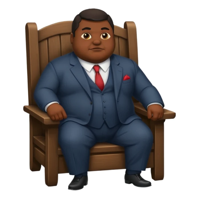 Mafia big fat boss pixar style sit on a chair sticker